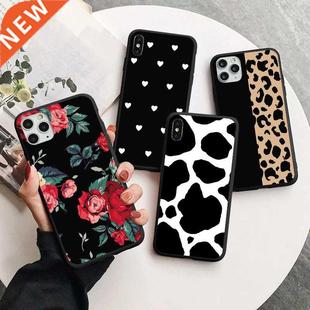 Black White Crack Love Leopard Flower Case For Xiaomi Redmi