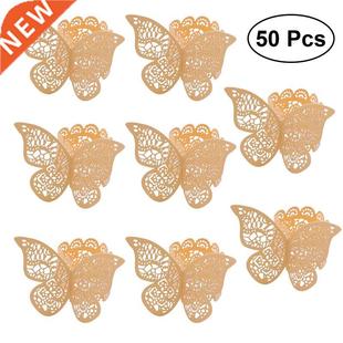 Butterfly Paper Napkn 50Pcs Bands Rng Weddng