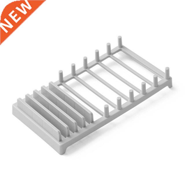 10 Slots Plate Dish Drying Rack Pot Lid Storage Drain Shelf