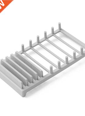 10 Slots Plate Dish Drying Rack Pot Lid Storage Drain Shelf