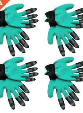 4 Pairs Gardening Gloves with Freely Removable Fingertips Cl