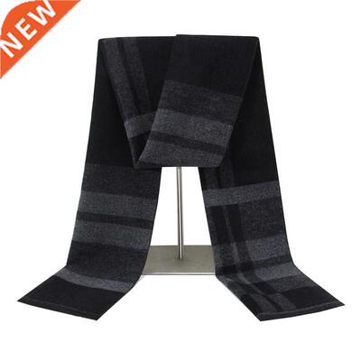 Luxury Brand Winter Men Cashmere Scarf Striped Neckerchief S