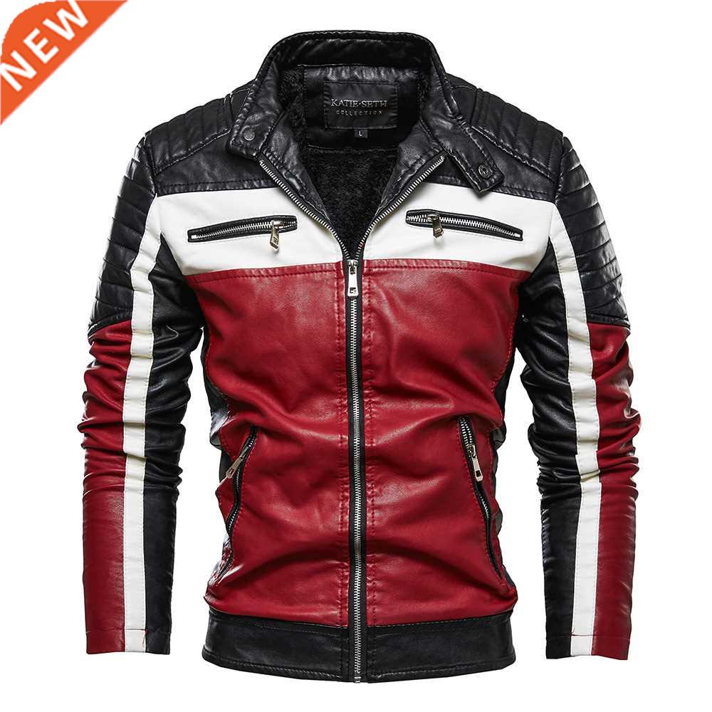 2021 Autumn/Winter Men's Jacket Zip Trim Leather Jacket Men