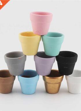 1 Piece Mini Teeny Colourful Terracotta Pot Clay Ceramic Pot