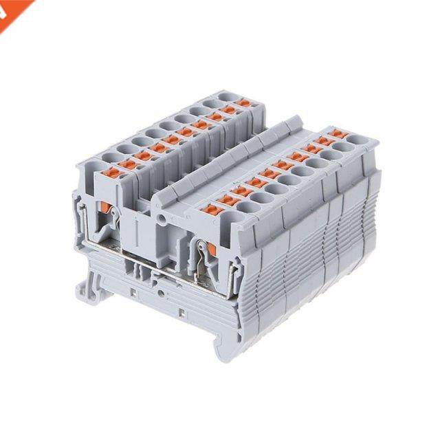 10 Pcs PT 2.5 Push-In Din Rail Mounted Terminal Blocks Sprin