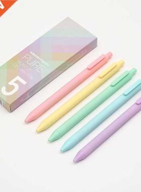 5 pcs/lot Macaron Color Gel Pens Black Colored Ink Ballpoin