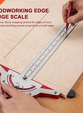 T-Type Woodworkers Edge Rule Protractor 70 Degree Round Head