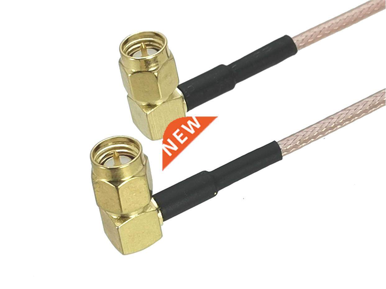 1Pcs RG316 SMA Male Plug RA to SMA Male plug Right angle Con
