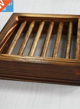 1PCS 10x10cm Wooden Soap Case Dish Dishes Container Shower
