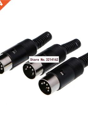 3Pcs DIN Male Plug Cable Connector 5 Pin with Handle Dropshi