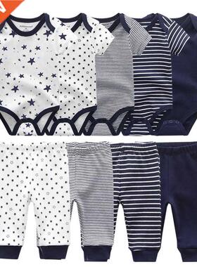 6/9PCS Baby Girl Clothes Newborn Unisex Sid Bodysuits+Pant