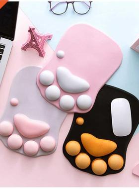 Cute Cat Paw Mouse Pad Kawaii Gaming Desk Pad Nonslip Silico