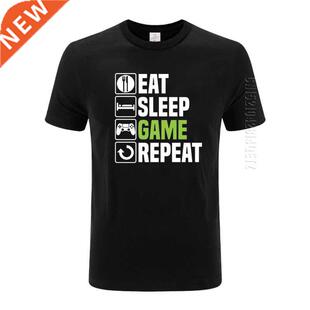 Eat Sleep Game T-Shirt For Man Funny Gamer Gaming Christmas