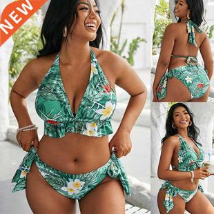 Set Cup Swimwear Large Retro Bikini Women Halter Size