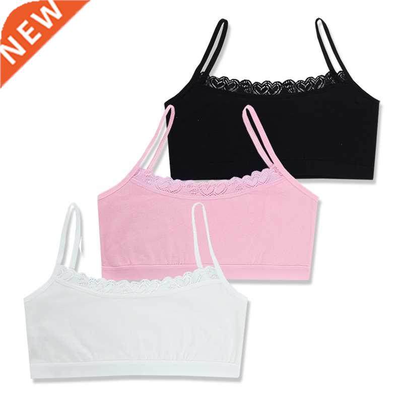 3pc/lot cotton dot lace bras kids girls sports training chid