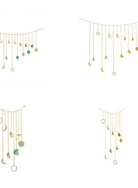 Moon Shnng Phase Garland Decoraton Chans Gold Wall Hang