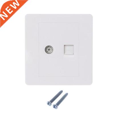 New RJ45 Network Adapter+TV Antenna Coaxial Wall Mount Outpu