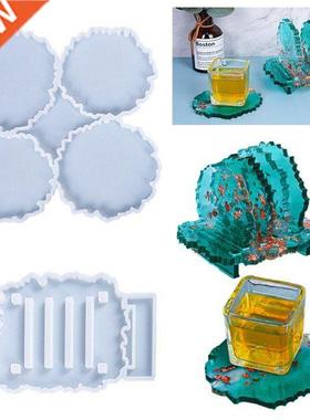 Silicone Epoxy Mold Clay Handmade 4 Cells Irregular Coas