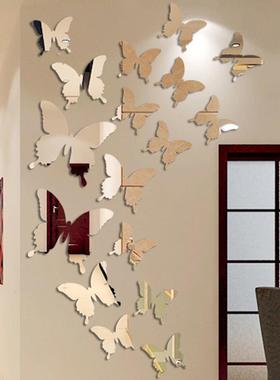 12Pcs/lot 3D Butterfly Mirror Wall Sticker Decal Wall Art Re