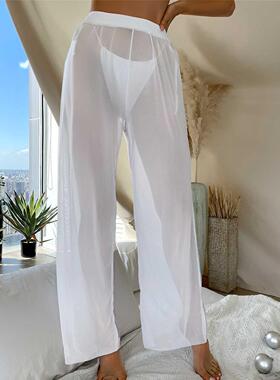 Summer Women Chiffon Swimwear Sheer Pants Bikini Cover-ups W