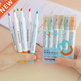 Pack of 6 Cors Portable Highlighters Markers Pen Premium R