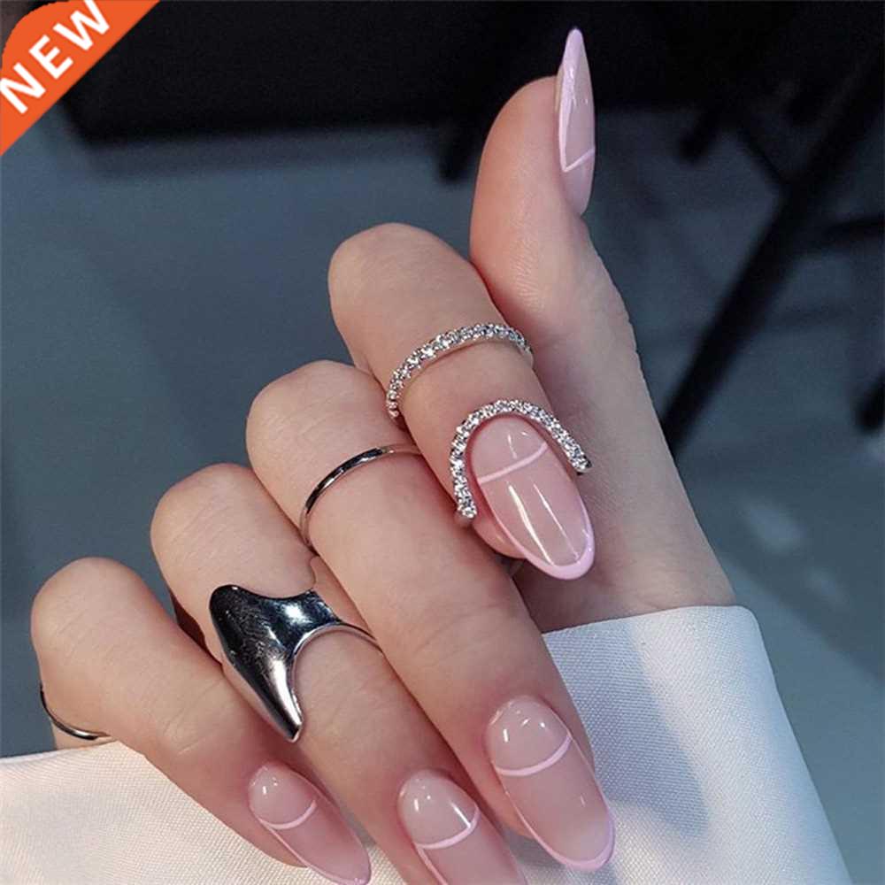 Gothic Metal Line Thin Nail Rings for Women Daily Fingertip