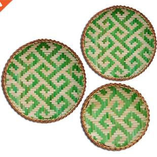 Decorative Wall Baskets Handmade Shallow Bamboo Tray,Use For