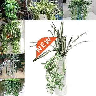 Bonsai Simulated Tree Green Grass Plant Pot Flowe Artificial