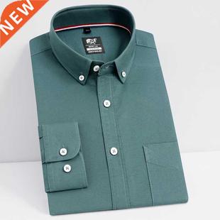Sleeve Oxford Patch Single Long Shirt Men Woven