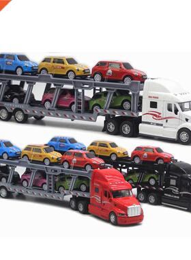 1:48 Big Truck With 6PCS Mini Metal Alloy Diecast Car Model