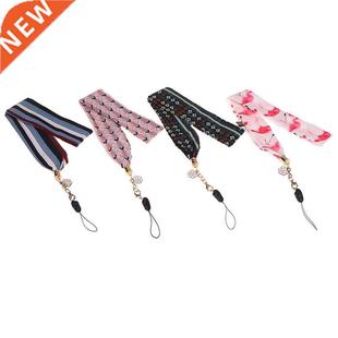 DIY Hang Rope Mobile Phone Strap Cartoon Ribbon Flamingo Bam