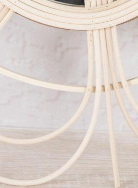 Woven Rattan Makeup Mirror Wall Hanging Decorative for Apart