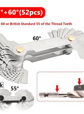 52pcs Blade Screw Thread Tooth Pitch Cutting Steel Gauge Mea