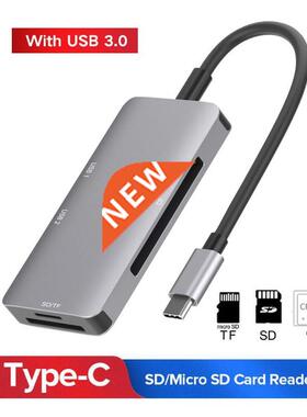 5 in 1 Type C OTG Smart Card Reader For PC USB .0 CF TF SD