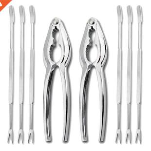 8 Pece Seafood Tool Kt, Stanless Steel Crab Leg Cracker A