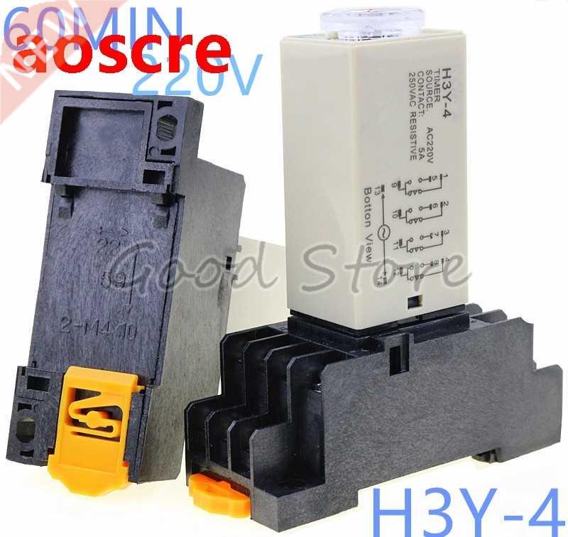 1SET H3Y-4 0-60min 220V Time relay power delay controller S