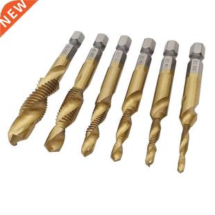 Titanium Shank Tap Drill Hex 6Pcs M10 Bit HSS