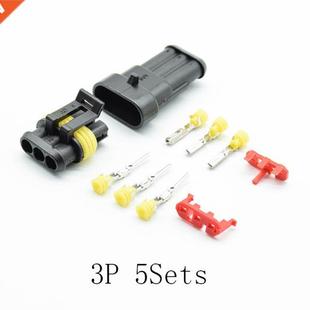Way AMP Electrical Kit Wir Waterproof 3pins seal 5sets Super