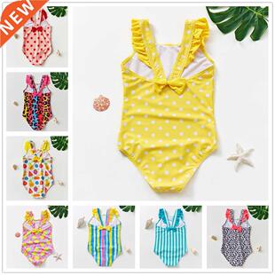 1~10Year Toddler Baby Girls Swimwear Dot print Girls Swimsui