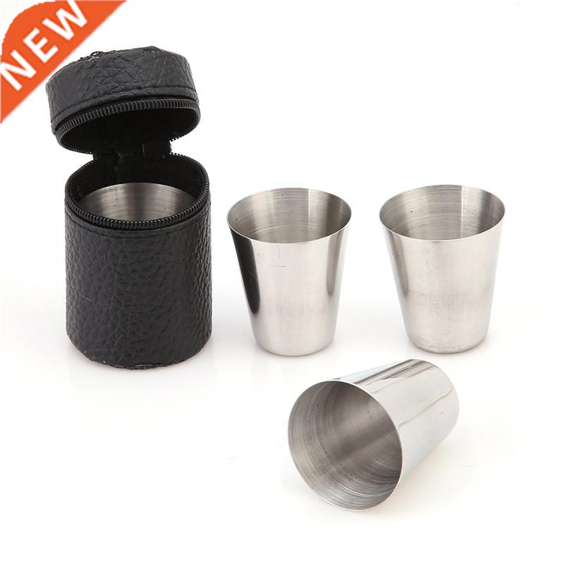 4 Pcs 30ML 70ML 180ML Stainless Steel Camping Cup Mug Campin