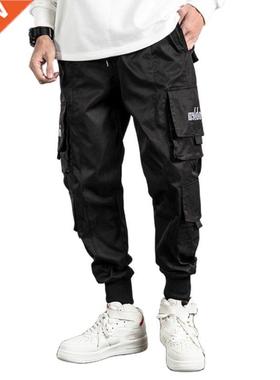 Casual Cargo Pants Men Quilted Pocket Harem Male Harajuku Tr