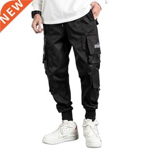 Men Quilted Harajuku Cargo Male Pants Harem Casual Pocket