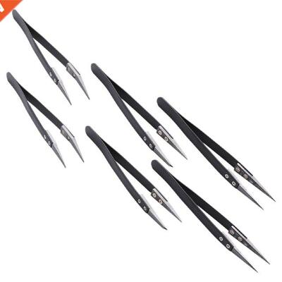 Black Ceramc Tweezers Set - Antstatc,Antcorroson,Antma