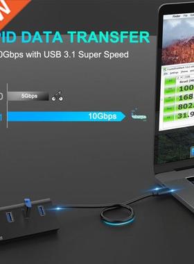 HC421 10Gbps USB 3.1 Gen 2 Type C HUB Adapter 4 Ports Male T