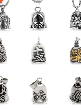 Fashion Charm Men's New Alloy Polished Bell Motorcycle Neckl