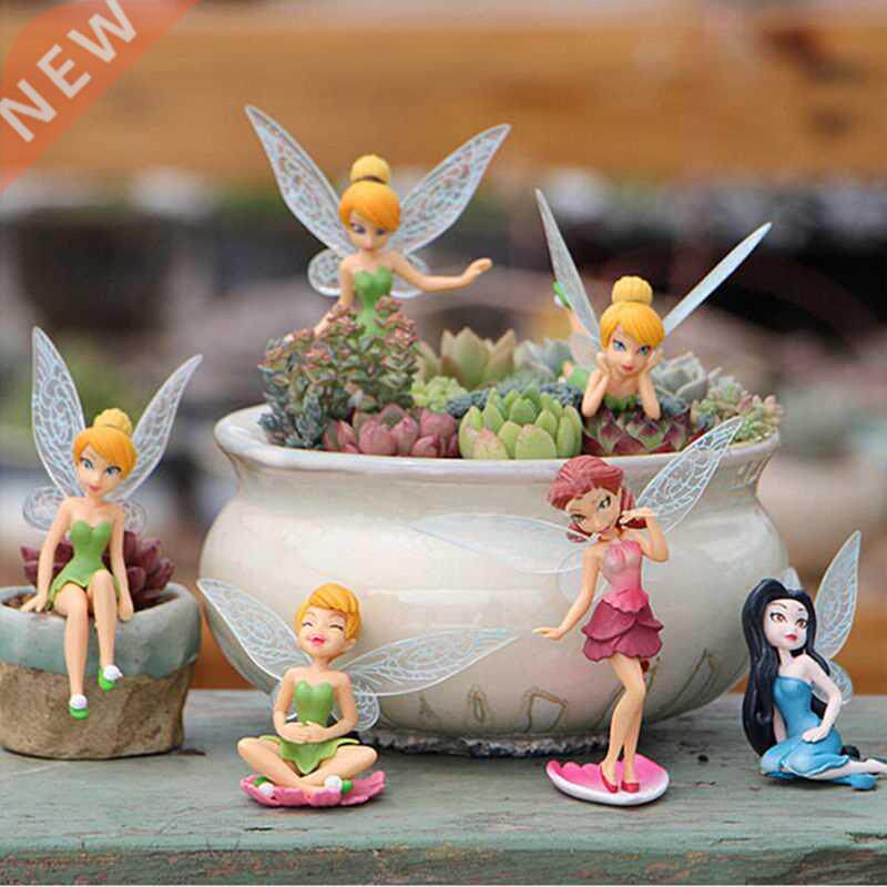 6pcs flower fairy pixie fly wing family miniature 1 pc artif