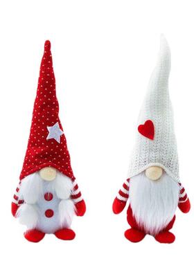 2 Pcs Valentines Day Gnome Plush Decorations Handmade Elf Pl