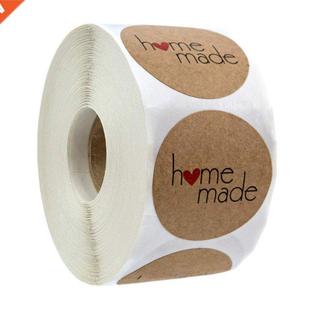 100-500pcs Kraft Paper Homemade With Love Stickers Scrapbook