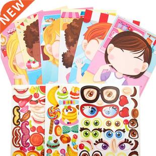 Children DIY Make a Face Sticker Books for Kids Toddlers New