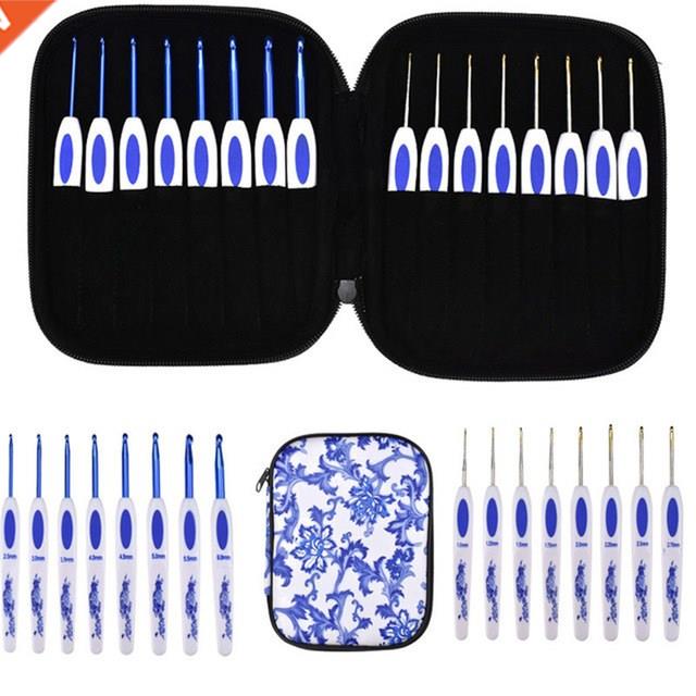 16pcs Crochet Hooks Knitting Needles 1.0-6.0mm Aluminum Hook